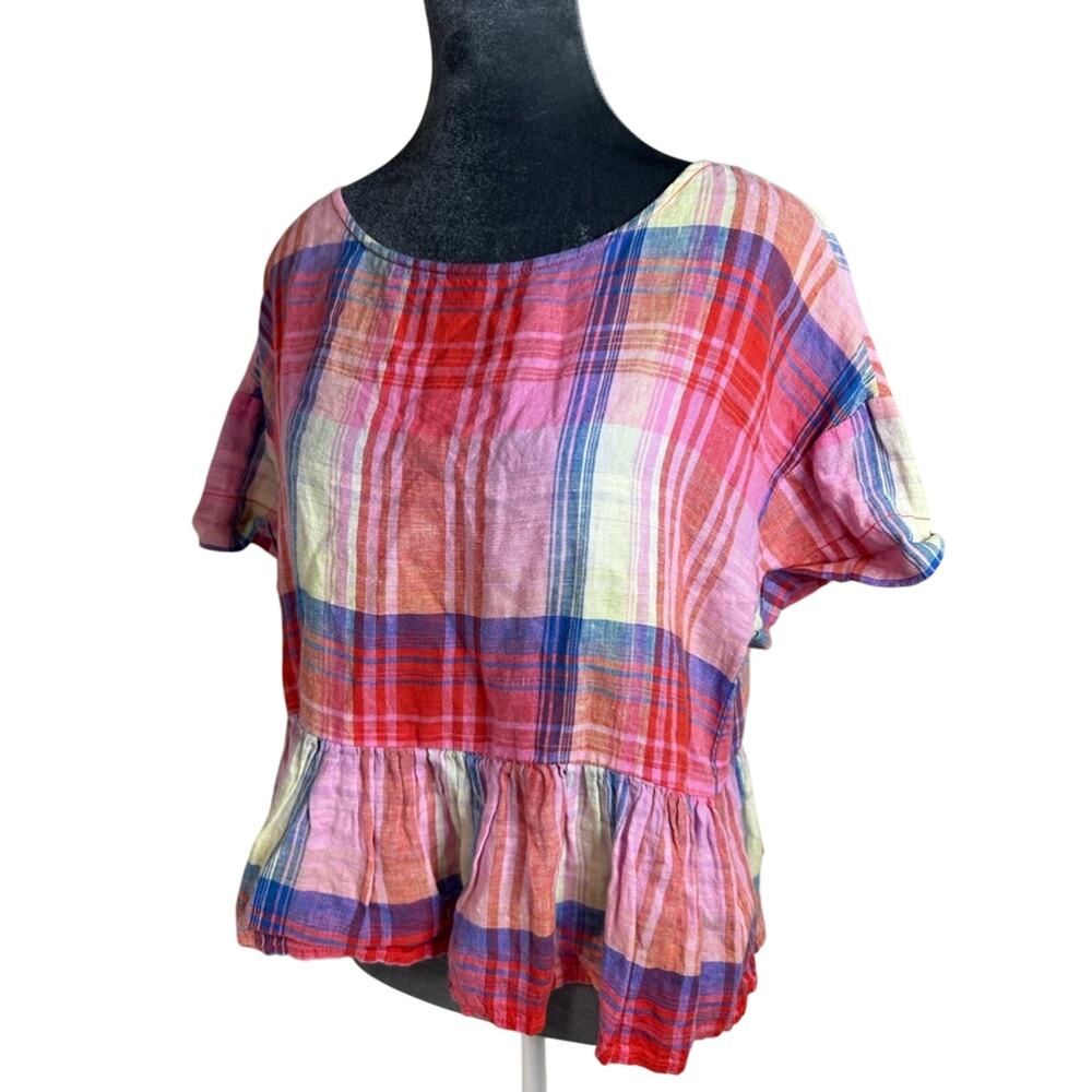C&C California Multicolor Plaid Blouse